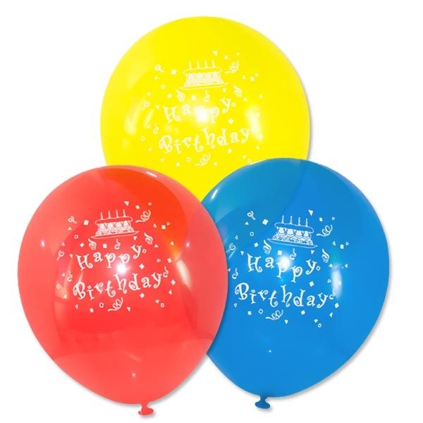 Happy Birthday Luftballons, 6er Pck, 22,8cm  - Onlineshop Geburtstagsfee