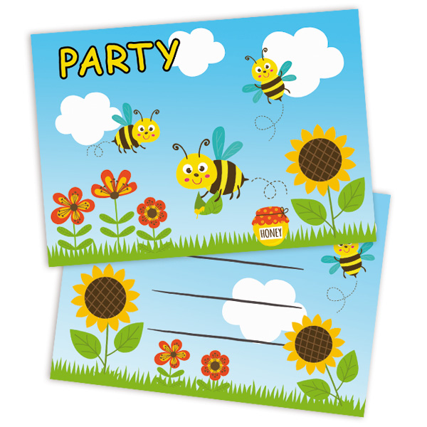 Einladung Bienen Party, 8 St.