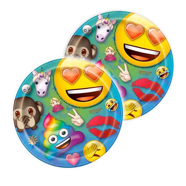 Emoji Rainbow Fun Kuchenteller, 8 Stk, 17,5cm