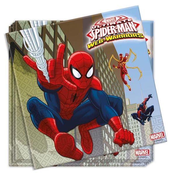 Spiderman Servietten 20 Stück, 33 cm