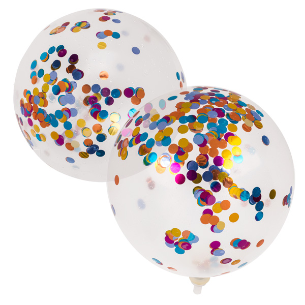 6 Party-Luftballons mit Metallic-Konfetti, ca. 30 cm
