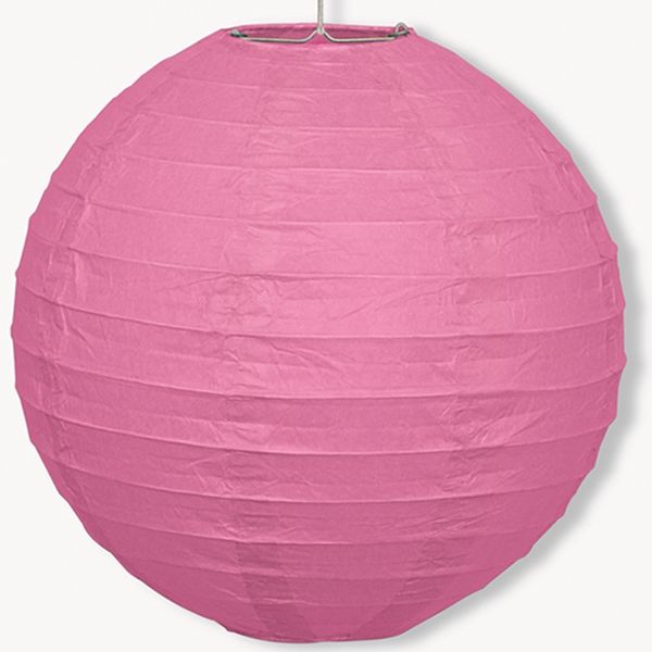 Papier Lampion rosa, 25cm, mit Metallbügel Schnur zum Befestigen  - Onlineshop Geburtstagsfee