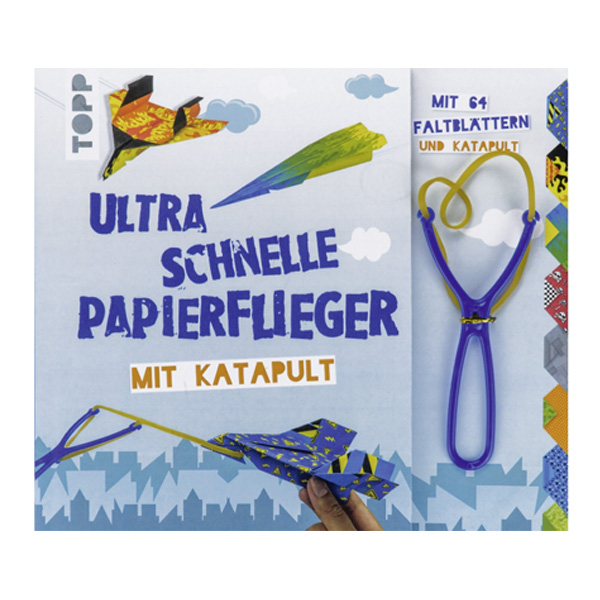 Papierflieger Bastelbuch mit Katapult und 64 Faltblättern  - Onlineshop Geburtstagsfee