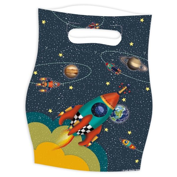Weltraum Tütchen, 8 Stück Weltall / Kosmonauten-Geschenkbeutel, Folie
