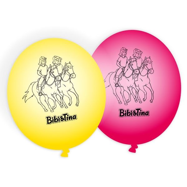 Bibi und Tina Luftballons auf den Pferden Amadeus & Sabrina, 8 Stück