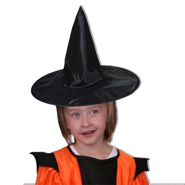 Hexenhut für Kids, für Gruselpartys und Halloween, schwarz