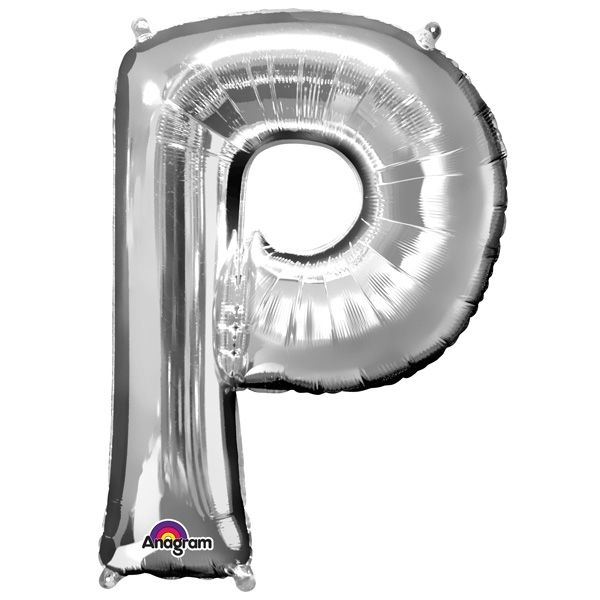 Folienballon Buchstabe "P" - Silber für personalisierte Ballondeko, 81 cm