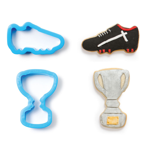 Ausstechformen "Fußballschuh und Pokal" im 2er Set, aus Kunststoff