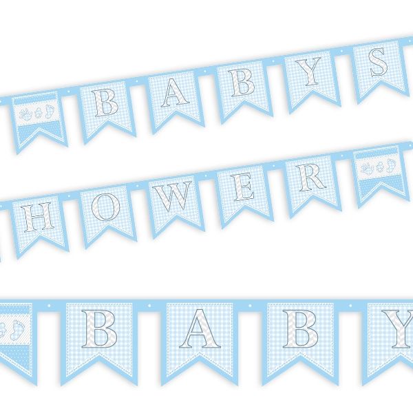 Buchstabenkette Baby Shower Boy für die Party vor der Geburt, 1 Stück