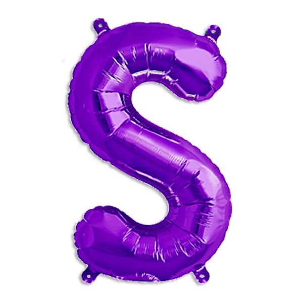 Folienballon Buchstabe S für den Namen des Jubilars, 41cm, 1 Stück