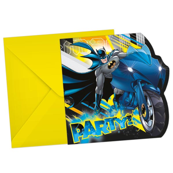6 Batman Einladungen für Kindergeburtstag inkl. Umschläge