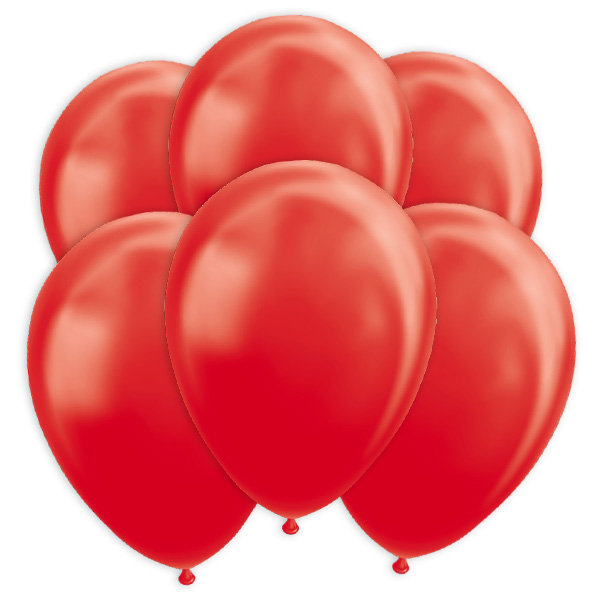 Rote Metallic-Ballons, 10 Stk., 30cm
