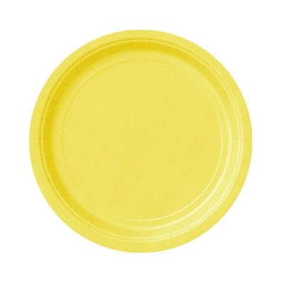Einfarbige Teller gelb im 8er Pack, Einwegteller für alle Partys, 18cm