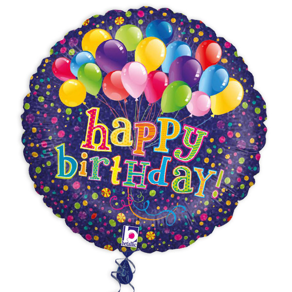 Folienballon Happy Birthday Ballon Motiv, Ø 35cm  - Onlineshop Geburtstagsfee