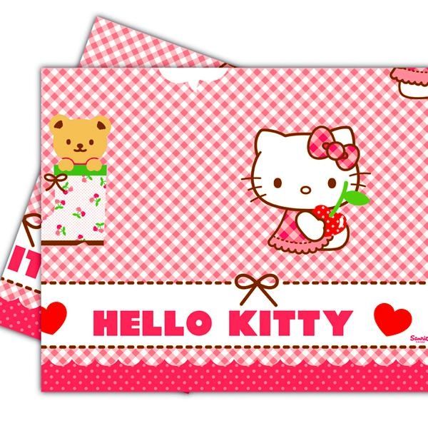 Hello Kitty Hearts Tischdecke, 120x180cm, abwischbare Kunststofffolie