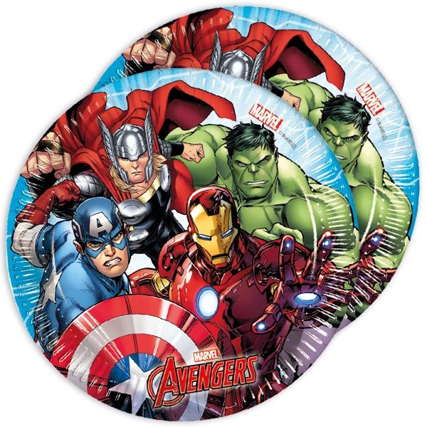 Avengers Partyteller im 8er Pack, Ø 19,5cm