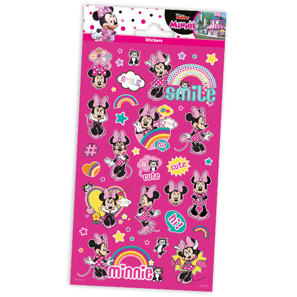 Glitzerstickerbogen Minnie Maus mit 29 Stickern
