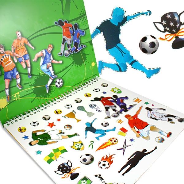 Fußball Schablonenbuch, tolle Malschablonen & viele Fußballsticker