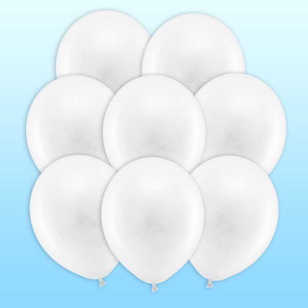 Weiße Pastell-Ballons, 10 Stück, 30cm