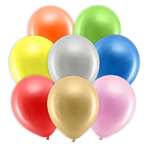 10 Party-Ballons mit Metalliceffekt, 30cm