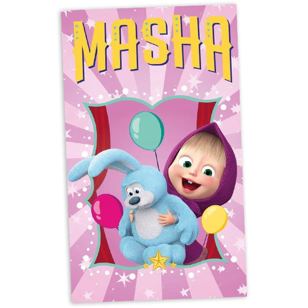 Masha und der Bär Kinderhandtuch, 30cm x 50cm  - Onlineshop Geburtstagsfee