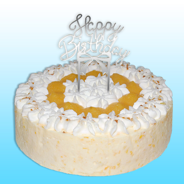 Spiegelnder Cake Topper "Happy Birthday", 10cm x 15cm