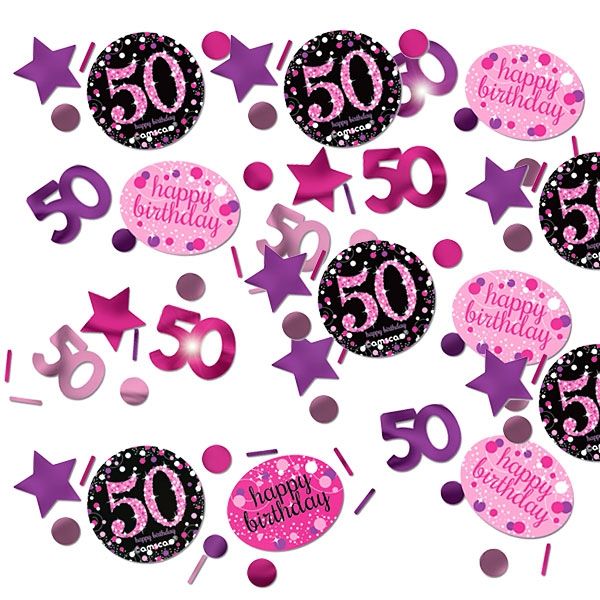 Sparkling Celebr. Konfetti 50. Geburtstag, 34g, pink-schwarz