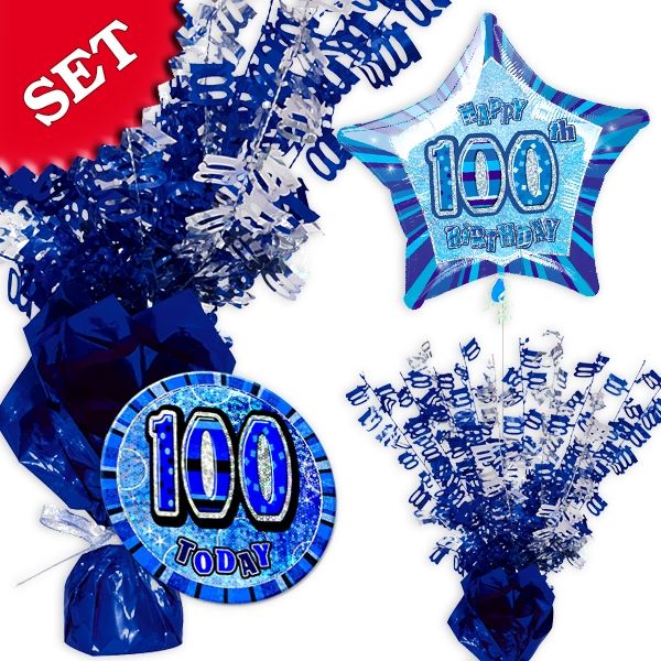 Partyset zum 100. Geburtstag - blau