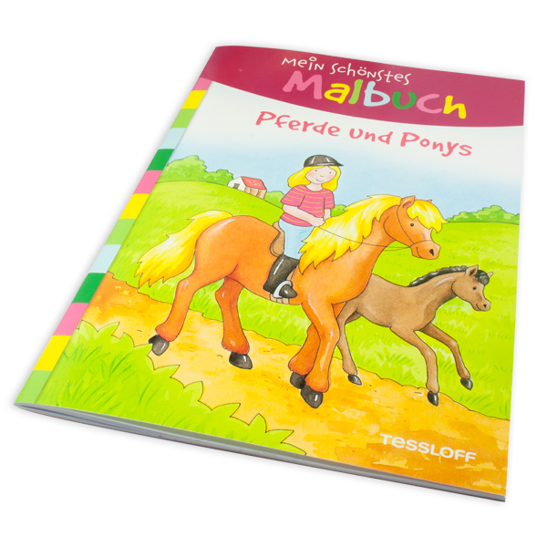 Malbuch Pferde und Ponys mit tollen Ausmalbildern, 32 Seiten  - Onlineshop Geburtstagsfee