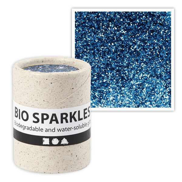 Bio-Glitter in Blau, 10g, 100% plastikfrei