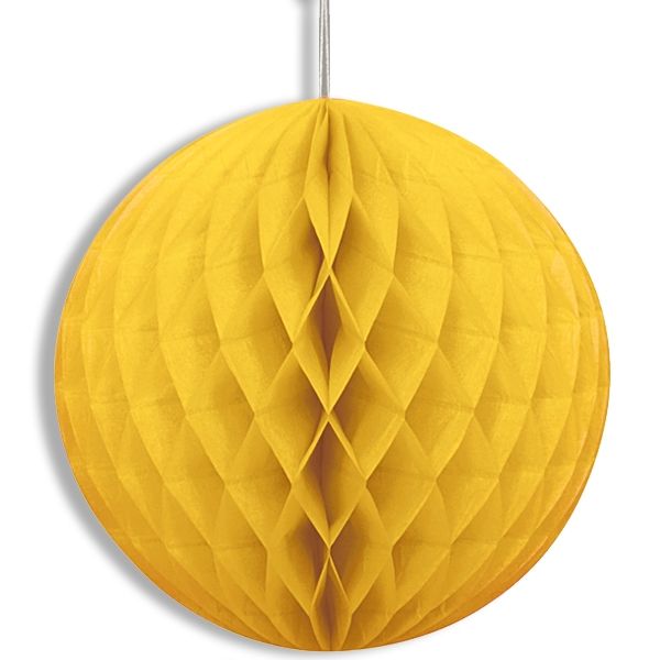 Gelber Wabenball mit Klebepads und Schnur zum Aufhängen, 20,3 cm