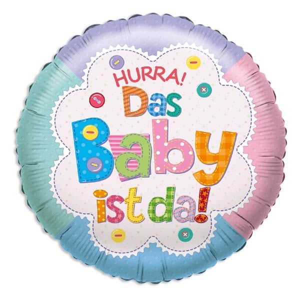 Folienballon "Hurra das Baby ist da! " zur Geburt, 1 Stück