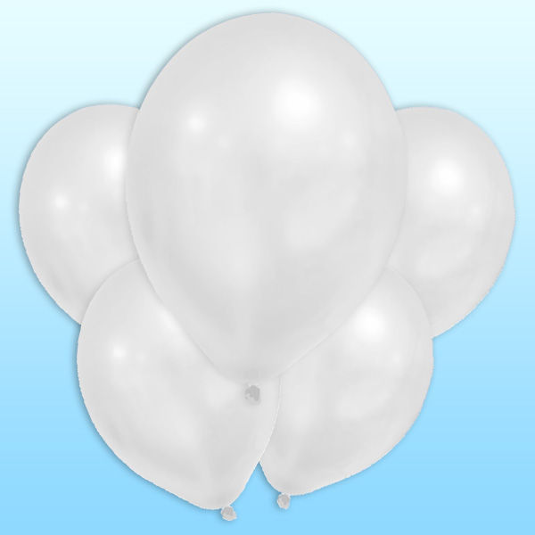 Weiße Metallic-Ballons, 8 Stk., 30cm