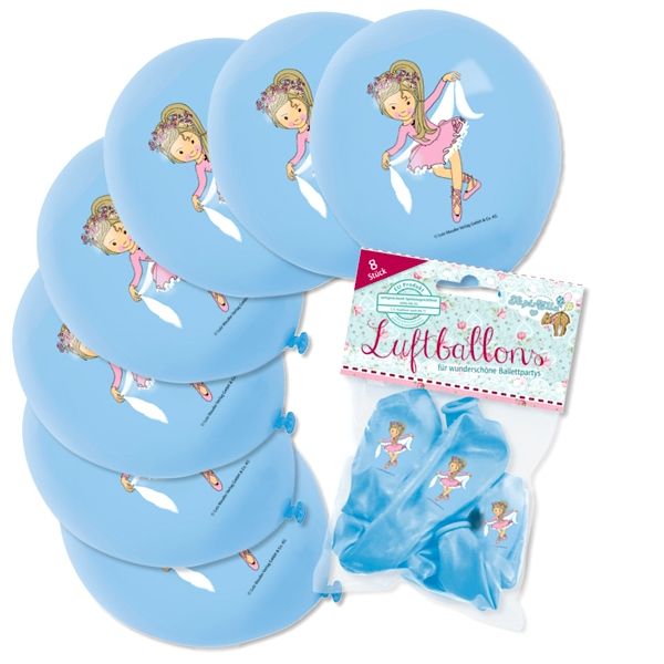 Ballerina Luftballons, 8 Stk, 30cm für Mottoparty zum Mädchengeburtstag