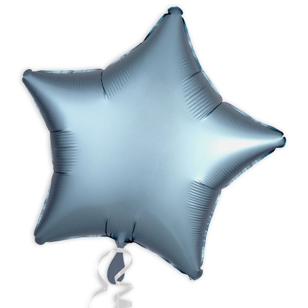 Folienballon Stern, Satin Luxe Stahl-Blau, 45 cm