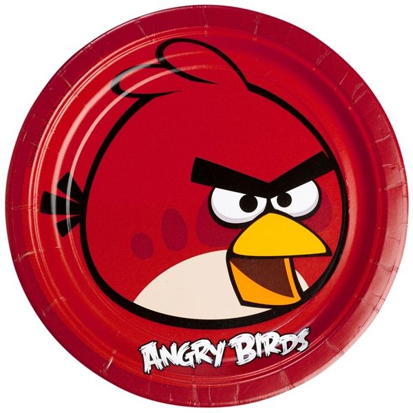 Angry Birds Partyteller im 8er Pack, 23cm, mit dem Hauptcharakter