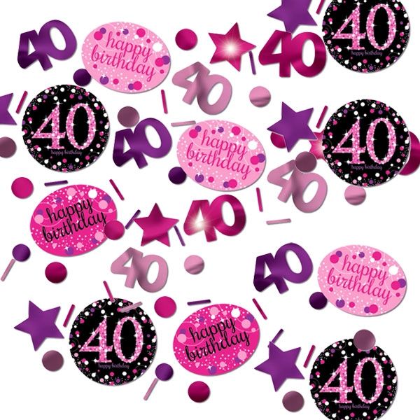 Sparkling Celebr. Konfetti zum 40ten, pink-schwarz, 34g