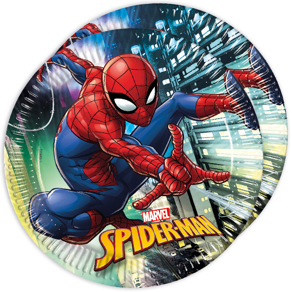 Spiderman Partyteller, 8 Stück, 22,5 cm