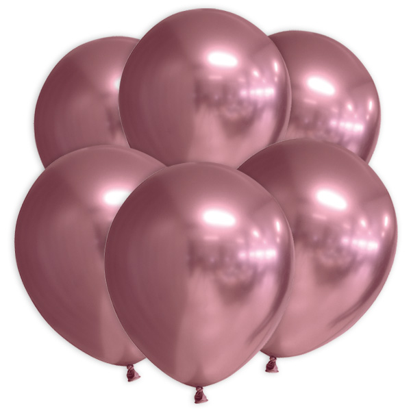 Pinke Luftballons mit Spiegeleffekt, 10 Stk., 30cm
