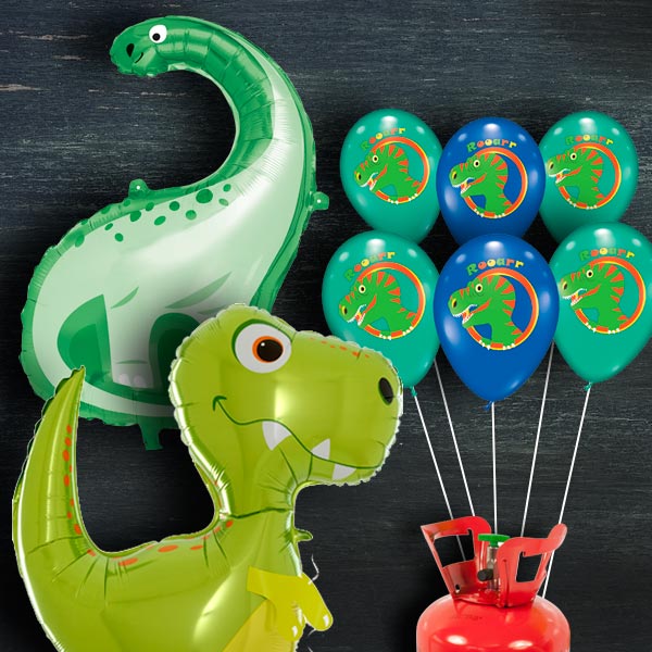 Heliumballon-Set "Dinosaurier", 9-teilig