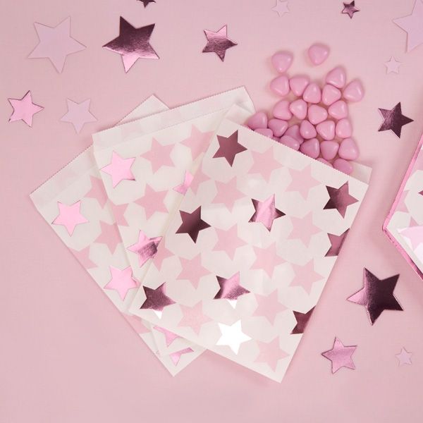 Partytütchen "Kleiner Stern" in rosa, 25er Pack