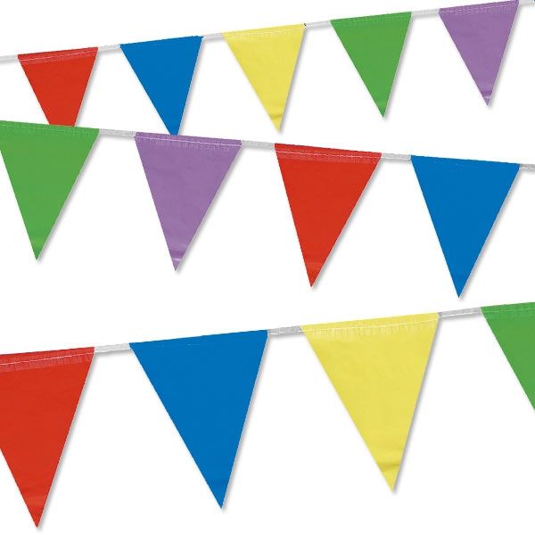 Wimpelkette bunt aus Folie für alle Feiern, drinnen oder draußen, 4 m  - Onlineshop Geburtstagsfee
