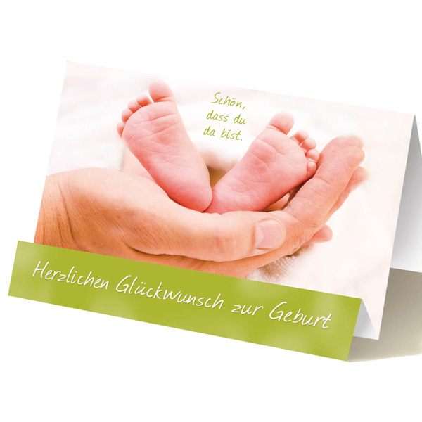 Glückwunschkarte zur Geburt, mit Extraknick, inkl. Umschlag