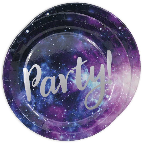 Galaxy Partyteller, 8 Stück, 22 cm