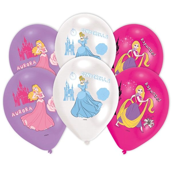 Prinzessin Luftballons, 6 Ballons für märchenhafte Disney-Mottoparty