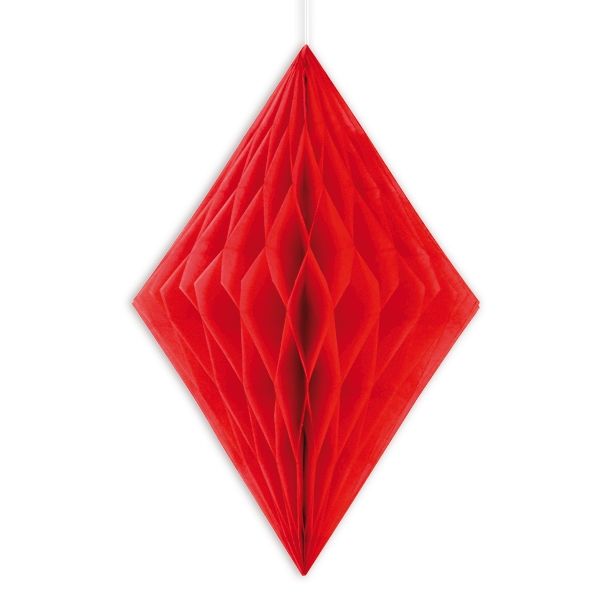 roter Wabendiamant, Wabendeko in Rot als Festschmuck, 35,5cm, 1 Stück