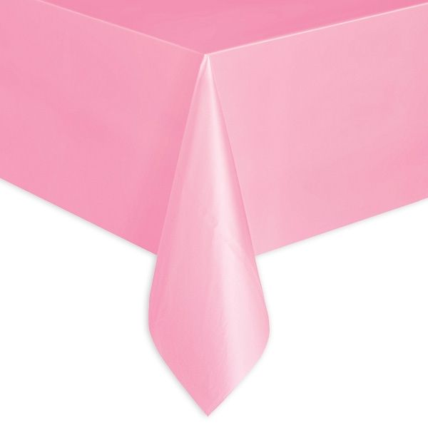 Tischdecke in Rosa einfarbig, abwischbare Folie, ca. 137x274cm