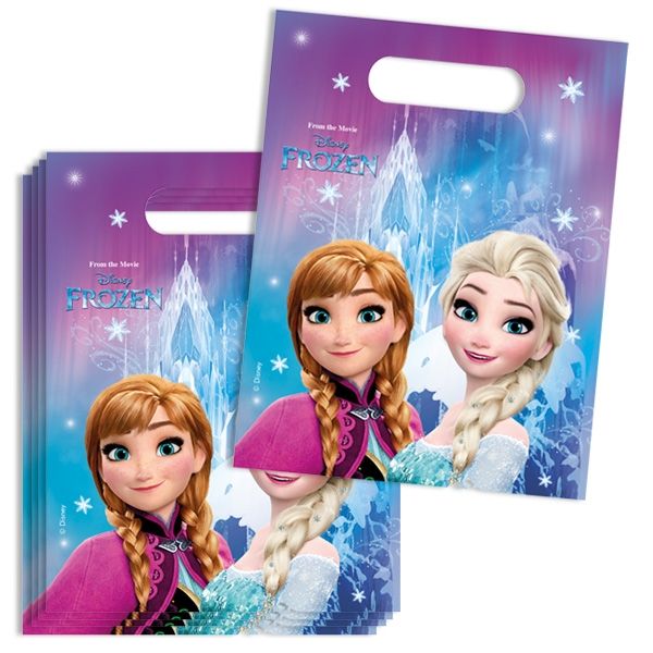 Frozen Geschenktütchen im 6er Pack mit Anna und Elsa, Folie, 23 × 16,5cm