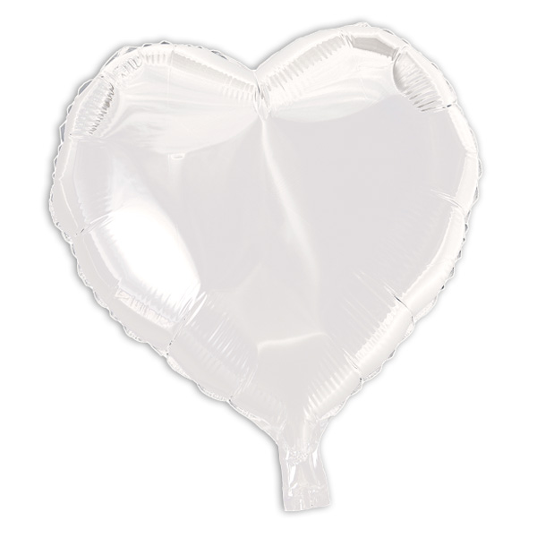 Herz-Folienballon in weiß, heliumgeeignet, 35cm