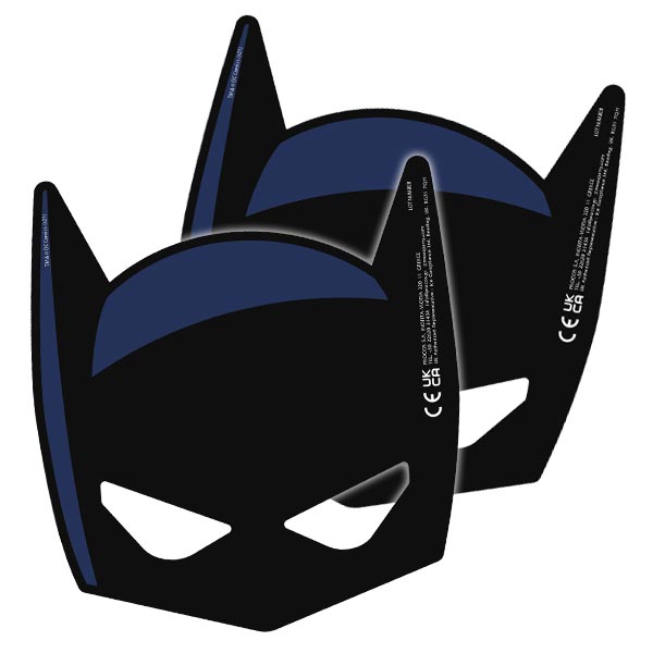 Batman-Partymasken im 6er Pack, ca. 21cm x 21cm